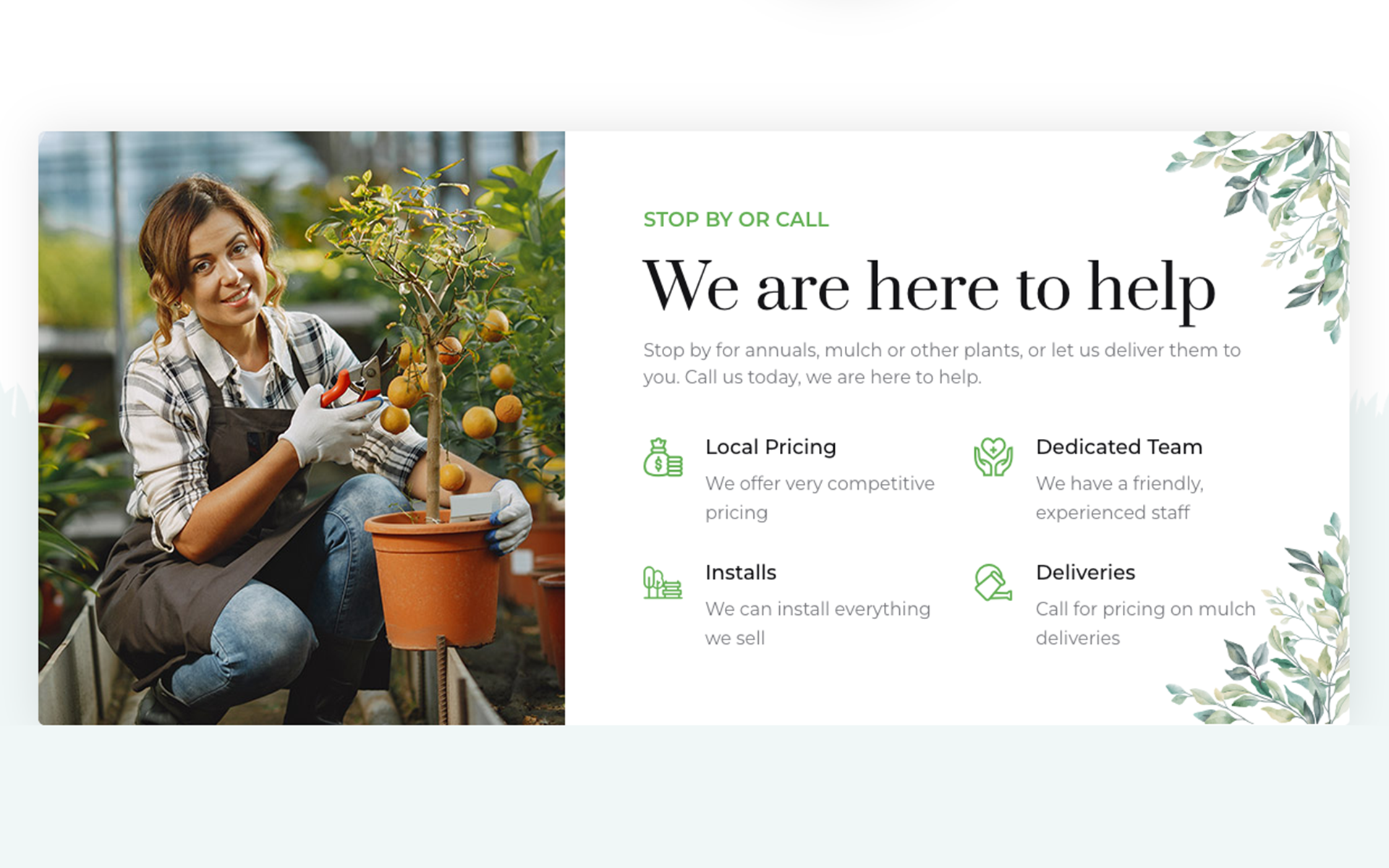 Hilltown Nursery website homepage