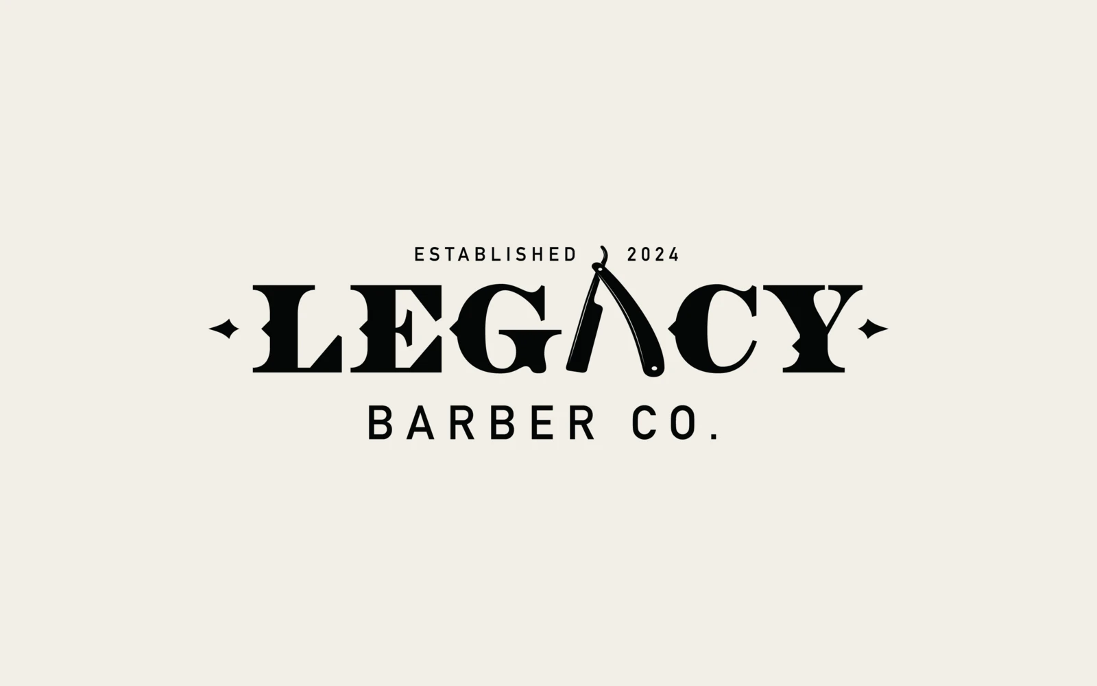 Legacy Barber Co. main logo in black on cream