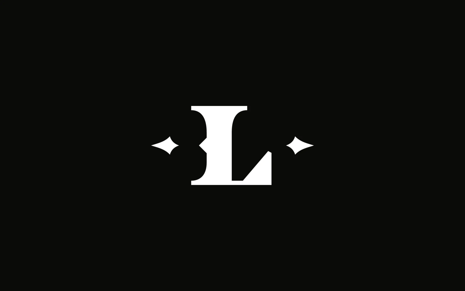 The Legacy Barber Co. L mark in white on black