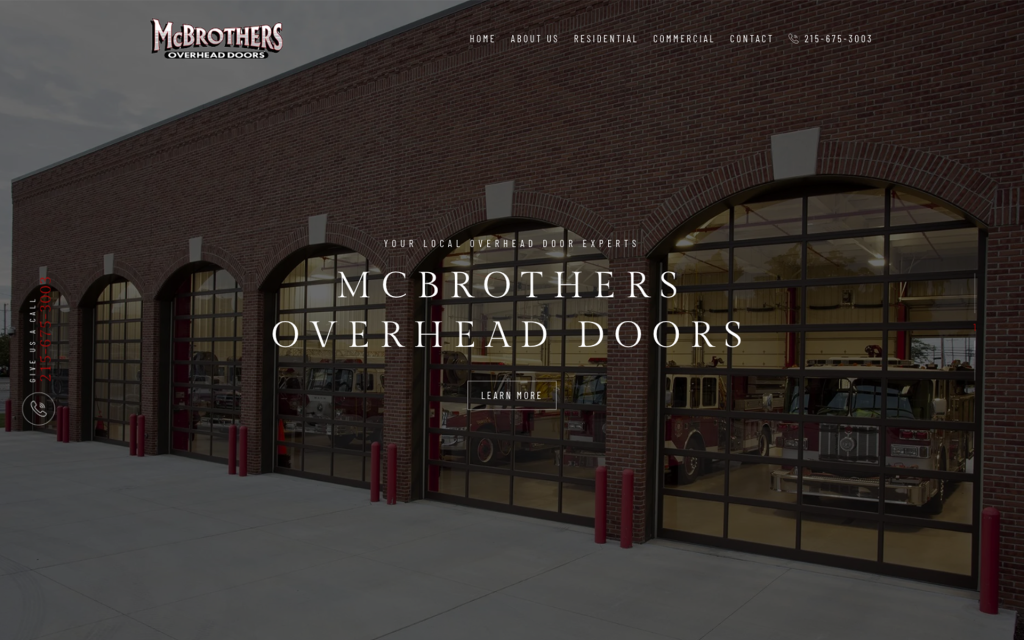 McBrothers Overhead Doors website homepage