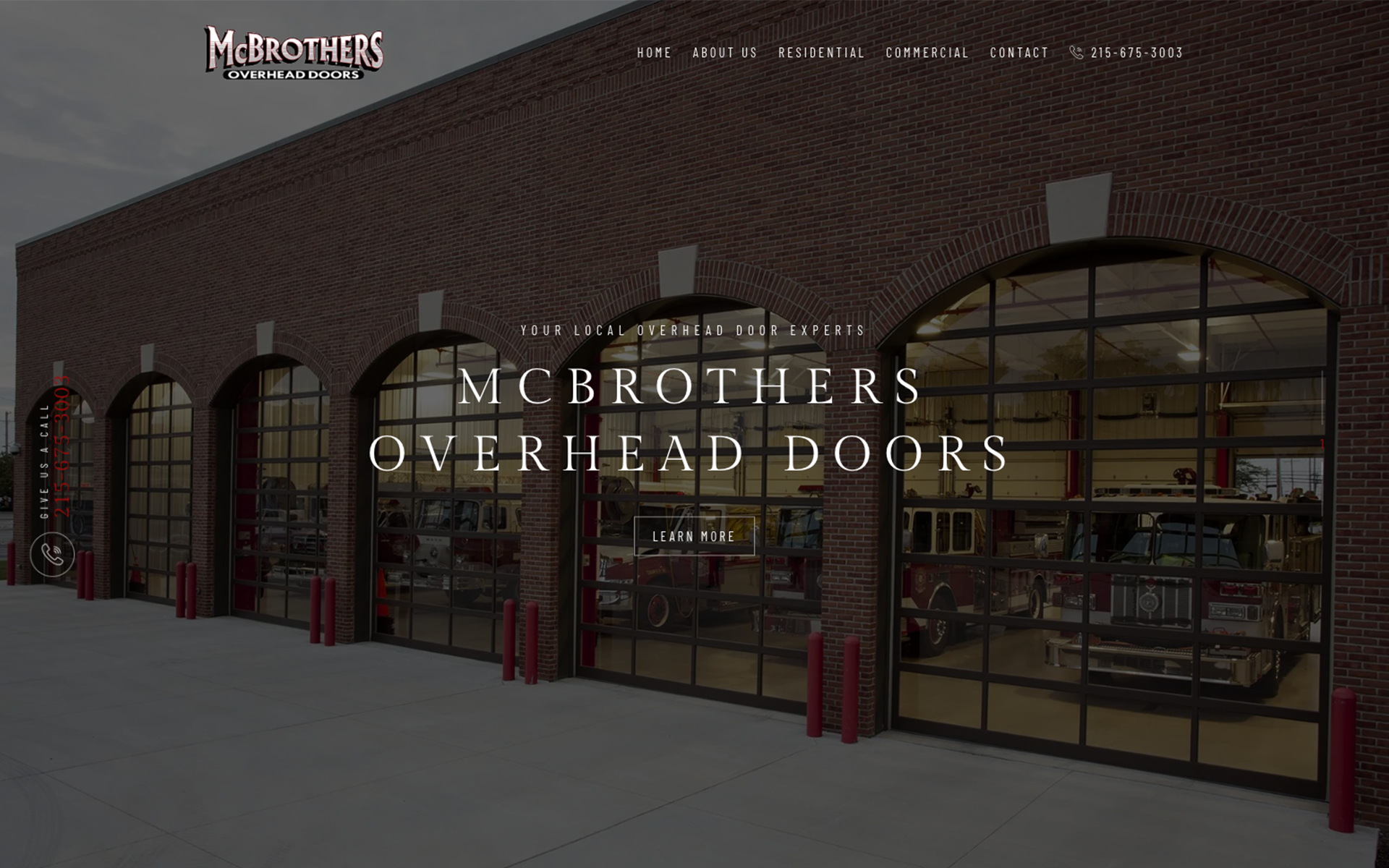 McBrothers Overhead Doors website homepage