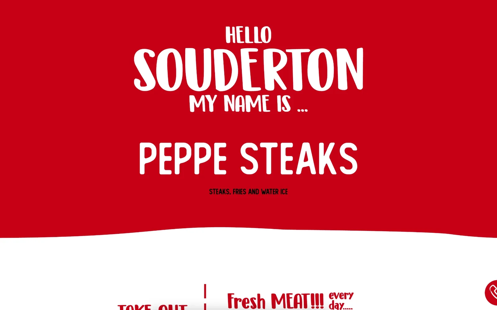 Peppe Steaks website homepage